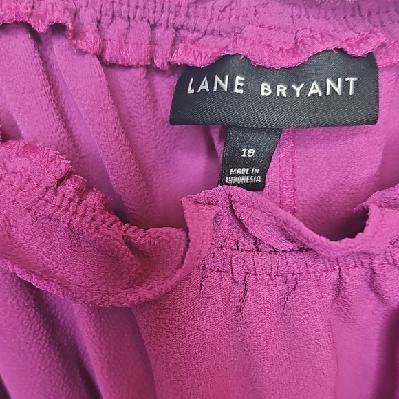 Lane Bryant Magenta Ruffled Blouse - Picture 2 of 7